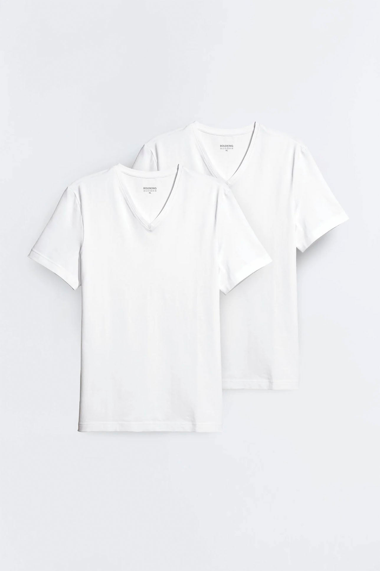 T-Shirt V-Neck Duopack White XL
